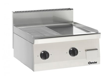 Bartscher imbiss Elektrische grillplaat 1/2 glad 1/2 geribbeld | modulair 600