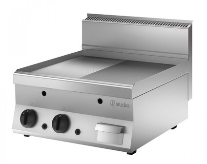 Bartscher snack elektrische grillplaat 1/2 glad 1/2 geribbeld | modulair 650