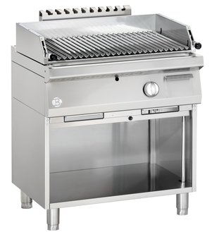 Bartscher gas lavasteengrill met open onderbouw 80 | modulair 700