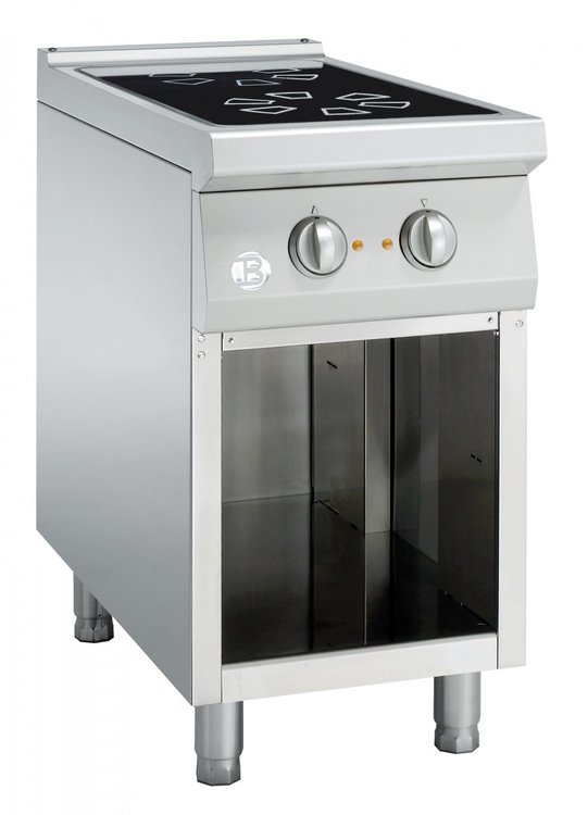 Bartscher keramisch fornuis met 2 kookzones en open onderbouw