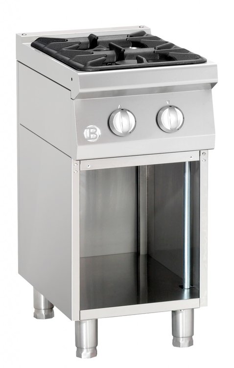 Bartscher 2 pits gasfornuis met open onderbouw