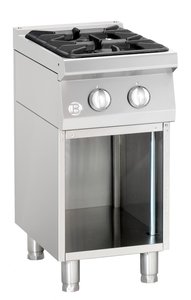 Bartscher 2 pits gasfornuis met open onderbouw